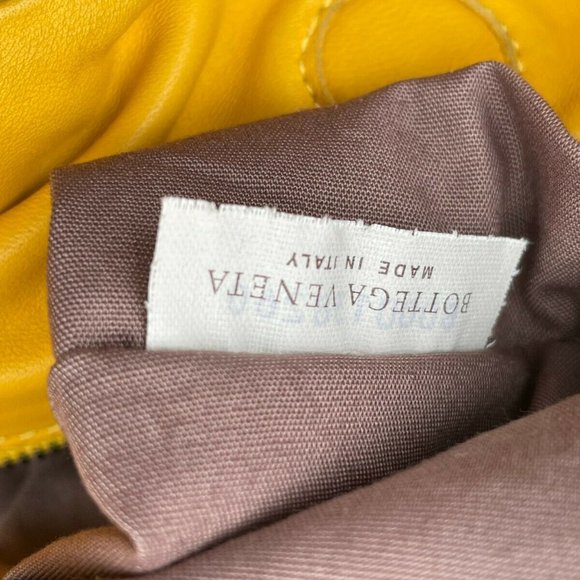 Bottega Veneta Women Shoulder Bag Yellow Intrecciato Leather Hobo Made in Italy - Picture 10 of 12